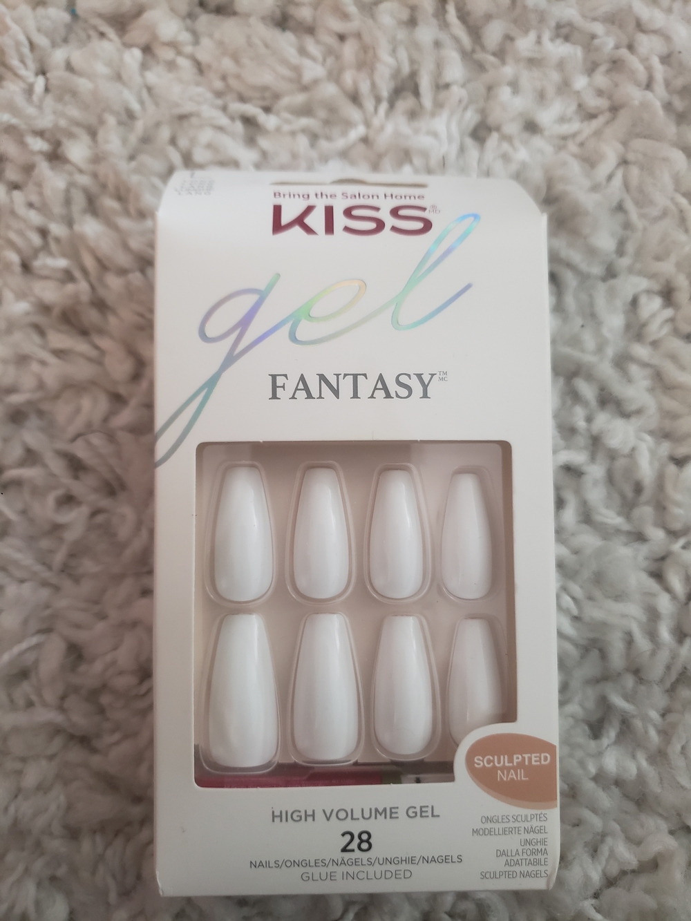 Kiss Gel Fantasy High Volume Sculpted Press-On Nails in White